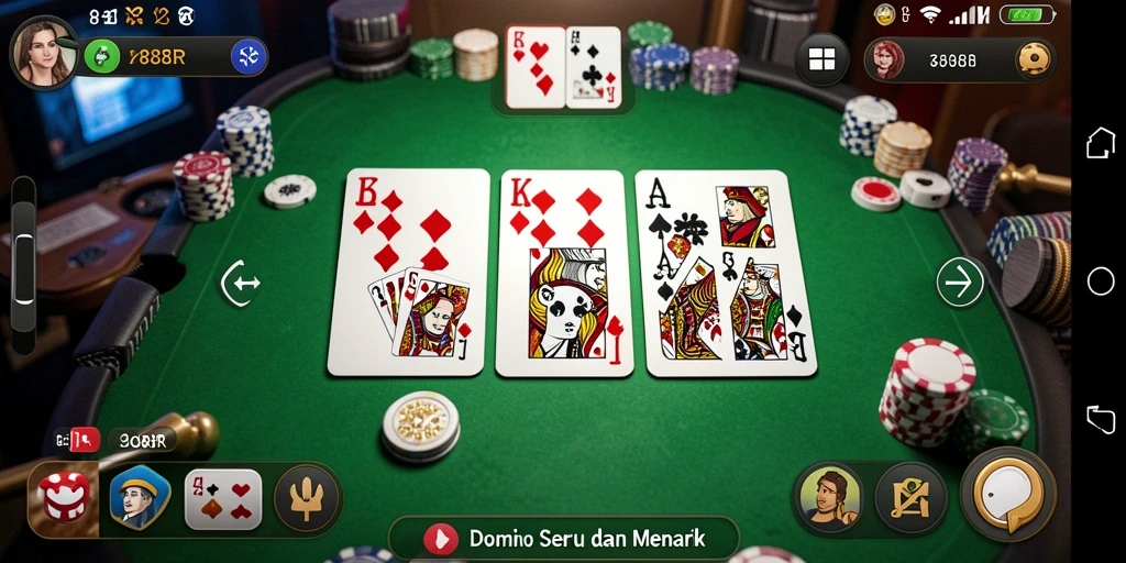 Tampilan gameplay menarik dalam permainan Domino 888R.