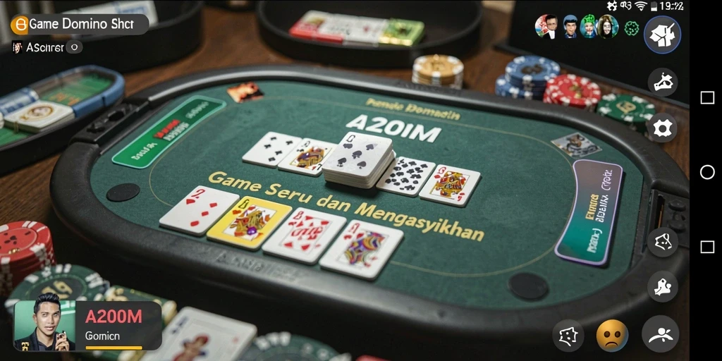 Screenshot A200M menampilkan gameplay Domino yang seru dan interaktif.