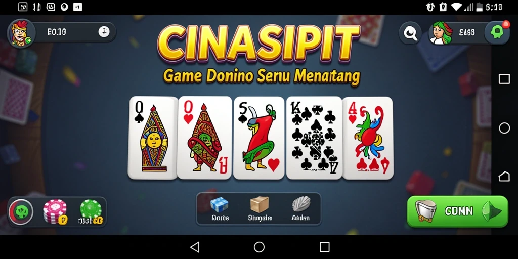 Tampilan gameplay menarik dari CINASIPIT dengan suasana Domino yang seru.