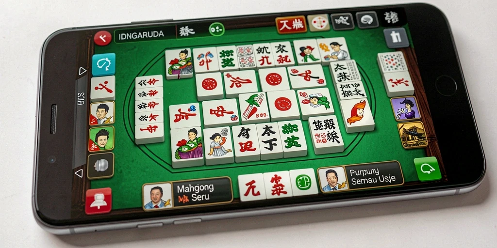 Tampilan menarik dari gameplay Mahjong di IDNGARUDA.