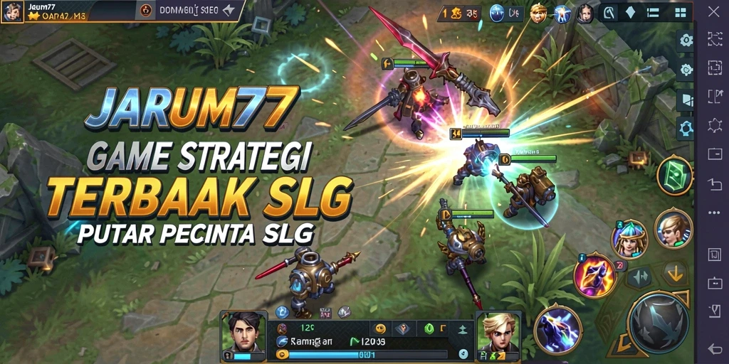 Tampilan gameplay menegangkan di dalam JARUM77, strategi berjalan di pertempuran.