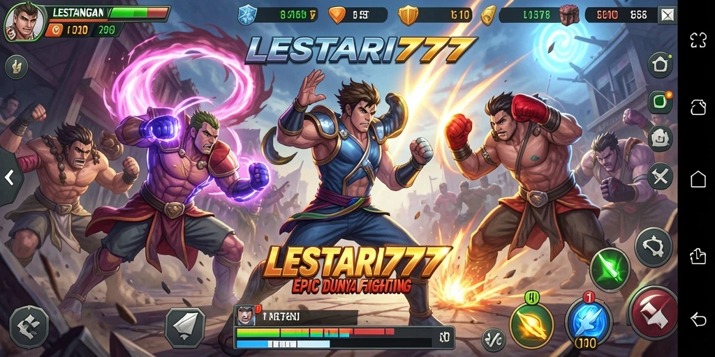 Gameplay seru LESTARI777 dengan pertarungan intens antar karakter.