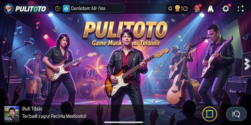 Tangkapan layar gameplay <strong>PULITOTO</strong> yang menampilkan alat musik dan interaksi pemain.