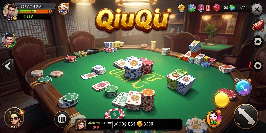 Tampilan menarik dari gameplay QiuQiu di RPVIP1.